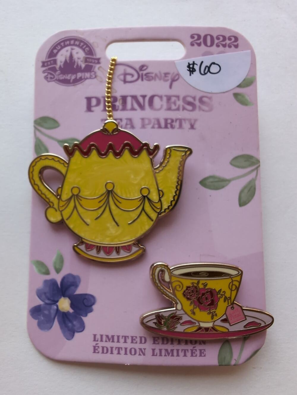 Disney Princess Tea Party 2022 Belle from Beauty & the Beast LE 4000 Disney pin